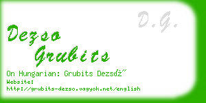 dezso grubits business card